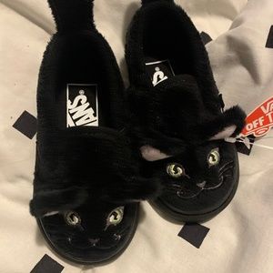 Kids Van kitty cat slip on sneakers